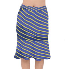 Yellow Blue Stripped Fish Short Mermaid Skirt by LoolyElzayat