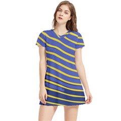 Yellow Blue Stripped Fish Women s Sports Skirt