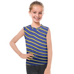 Yellow Blue Stripped Fish Kids  Mesh Tank Top by LoolyElzayat