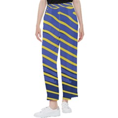 Yellow Blue Stripped Fish Women s Pants 