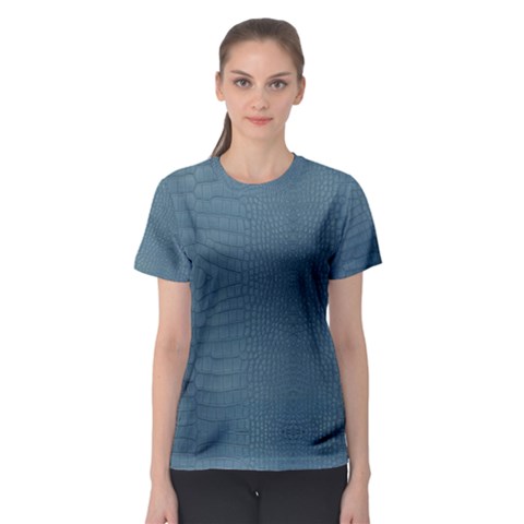 Turquoise Alligator Skin Women s Sport Mesh Tee by LoolyElzayat