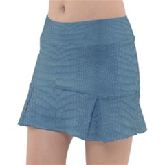 Turquoise Alligator Skin Tennis Skorts by LoolyElzayat