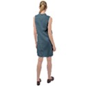 Turquoise Alligator Skin Sleeveless Shirt Dress View2