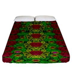 Rainbow Forest The Home Of The Metal Peacocks Fitted Sheet (california King Size) by pepitasart