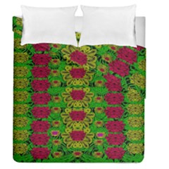 Rainbow Forest The Home Of The Metal Peacocks Duvet Cover Double Side (queen Size) by pepitasart