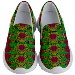 Rainbow Forest The Home Of The Metal Peacocks Kids Lightweight Slip Ons by pepitasart