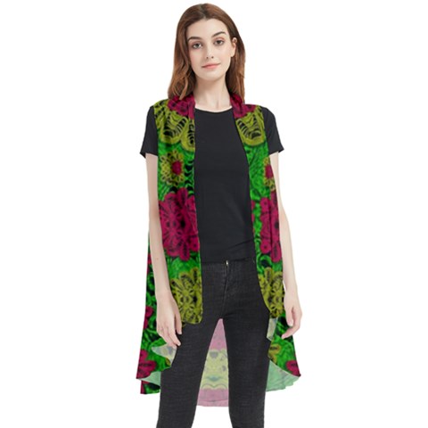 Rainbow Forest The Home Of The Metal Peacocks Sleeveless Chiffon Waistcoat Shirt by pepitasart