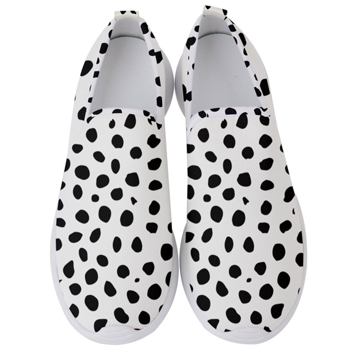 Black And White Seamless Cheetah Spots Men s Slip On Sneakers