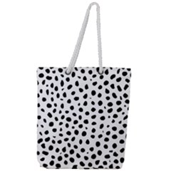 Black And White Seamless Cheetah Spots Full Print Rope Handle Tote (large) by LoolyElzayat