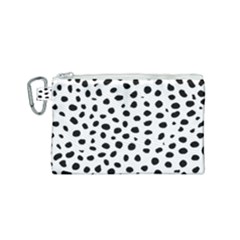 Black And White Seamless Cheetah Spots Canvas Cosmetic Bag (small) by LoolyElzayat