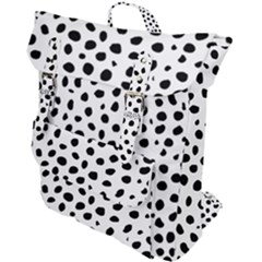 Black And White Seamless Cheetah Spots Buckle Up Backpack by LoolyElzayat