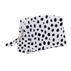 Black And White Seamless Cheetah Spots Wristlet Pouch Bag (medium) by LoolyElzayat