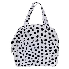 Black And White Seamless Cheetah Spots Boxy Hand Bag by LoolyElzayat