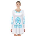 Child Abuse Prevention Support  Long Sleeve Velvet V-neck Dress View1