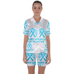 Child Abuse Prevention Support  Satin Short Sleeve Pyjamas Set