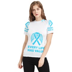 Child Abuse Prevention Support  Women s Short Sleeve Rash Guard