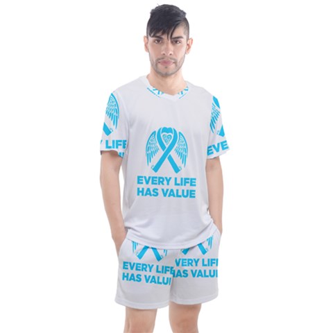 Child Abuse Prevention Support  Men s Mesh Tee And Shorts Set by artjunkie