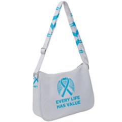 Child Abuse Prevention Support  Zip Up Shoulder Bag by artjunkie