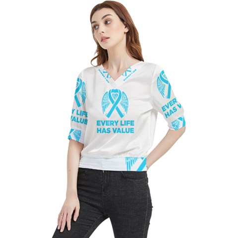 Child Abuse Prevention Support  Quarter Sleeve Blouse by artjunkie