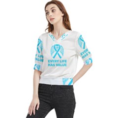 Child Abuse Prevention Support  Quarter Sleeve Blouse