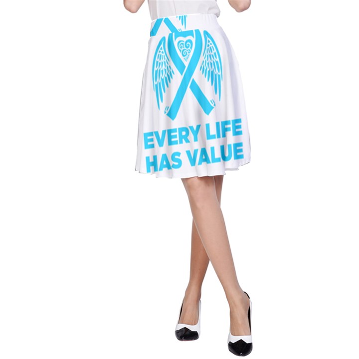 Child Abuse Prevention Support  A-Line Skirt