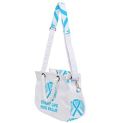 Child Abuse Prevention Support  Rope Handles Shoulder Strap Bag by artjunkie