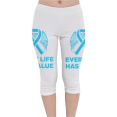 Child Abuse Prevention Support  Velvet Capri Leggings  by artjunkie