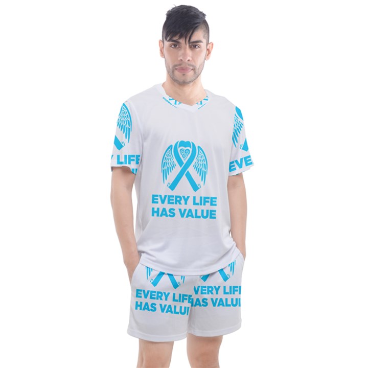 Child Abuse Prevention Support  Men s Mesh Tee and Shorts Set