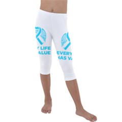 Child Abuse Prevention Support  Kids  Lightweight Velour Capri Leggings  by artjunkie