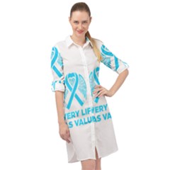 Child Abuse Prevention Support  Long Sleeve Mini Shirt Dress by artjunkie