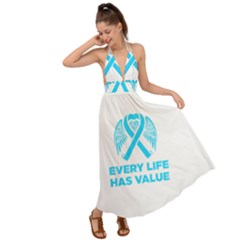 Child Abuse Prevention Support  Backless Maxi Beach Dress