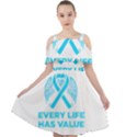 Child Abuse Prevention Support  Cut Out Shoulders Chiffon Dress View1