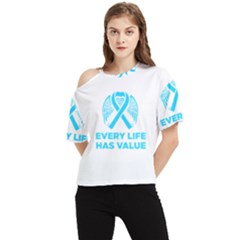 Child Abuse Prevention Support  One Shoulder Cut Out Tee by artjunkie