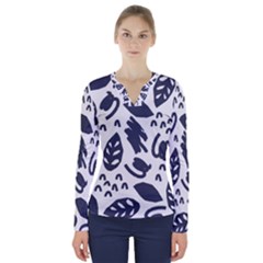 Orchard Leaves V-neck Long Sleeve Top by andStretch