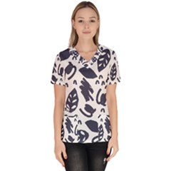 Orchard Leaves Women s V-neck Scrub Top