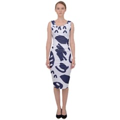 Orchard Leaves Sleeveless Pencil Dress