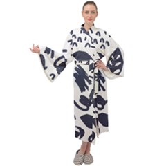 Orchard Leaves Maxi Velour Kimono