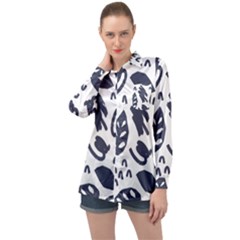 Orchard Leaves Long Sleeve Satin Shirt