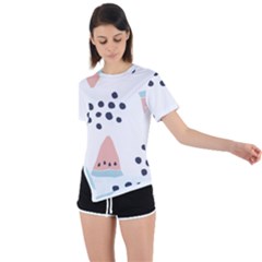 Watermelon Slice Asymmetrical Short Sleeve Sports Tee