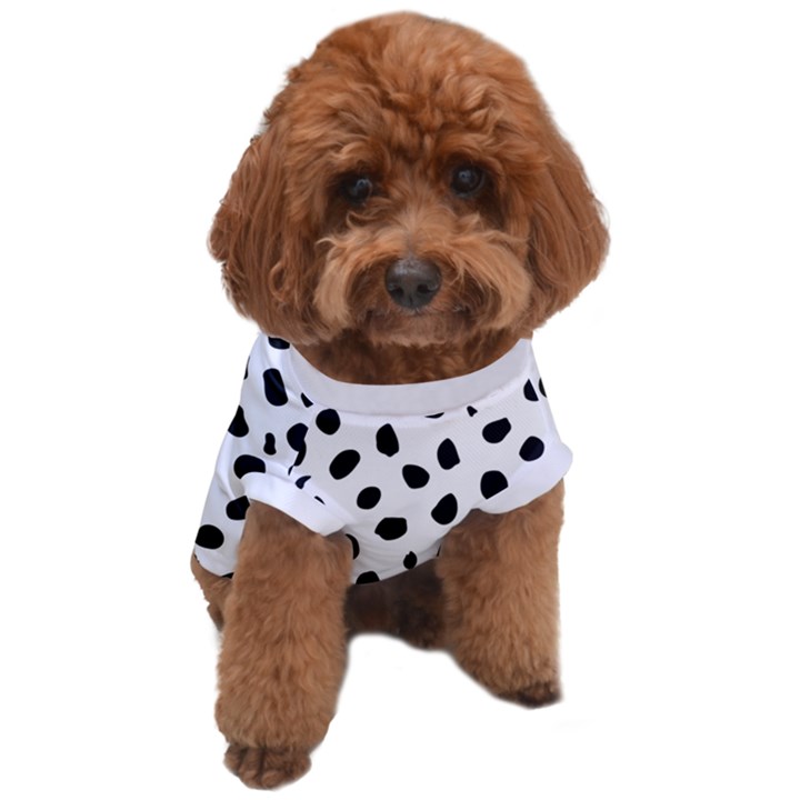  Black And White Seamless Cheetah Spots Dog T-Shirt