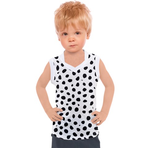  Black And White Seamless Cheetah Spots Kids  Sport Tank Top by LoolyElzayat