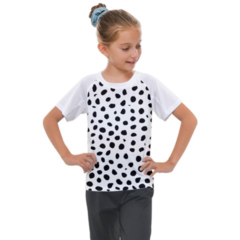  Black And White Seamless Cheetah Spots Kids  Mesh Piece Tee by LoolyElzayat