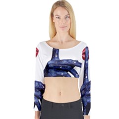 Hush Silence Quiet Secret Silent Long Sleeve Crop Top