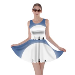 Boat Silhouette Moon Sailing Skater Dress by HermanTelo