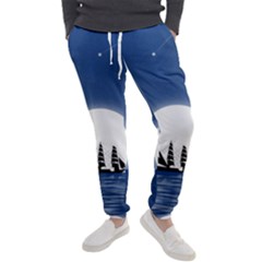 Boat Silhouette Moon Sailing Men s Jogger Sweatpants by HermanTelo