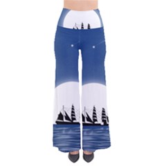 Boat Silhouette Moon Sailing So Vintage Palazzo Pants by HermanTelo