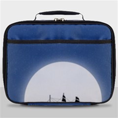 Boat Silhouette Moon Sailing Full Print Lunch Bag by HermanTelo