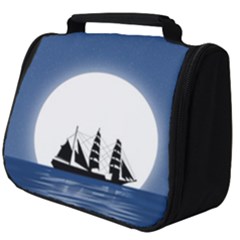 Boat Silhouette Moon Sailing Full Print Travel Pouch (big)