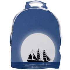 Boat Silhouette Moon Sailing Mini Full Print Backpack