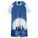 Boat Silhouette Moon Sailing Kids  Boyleg Half Suit Swimwear View1